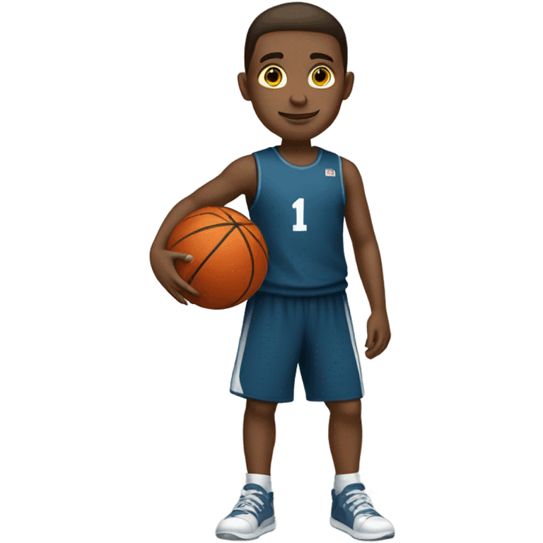 Boy with basketball emoji