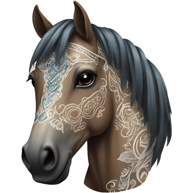 Horse with tattoos  emoji