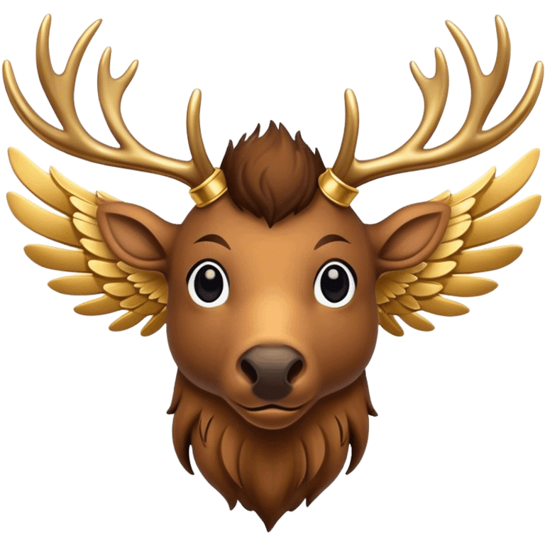 Elk with wings with gold accents emoji