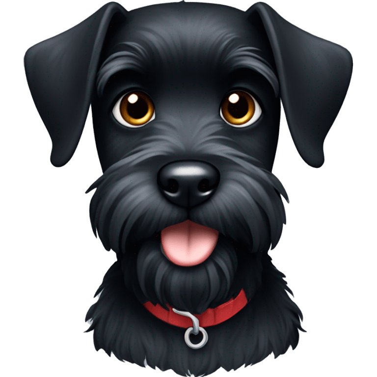 Mini black schnauzer doodle emoji