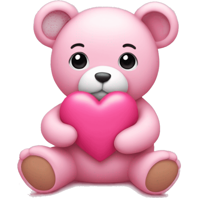 Pink heart with teddy emoji