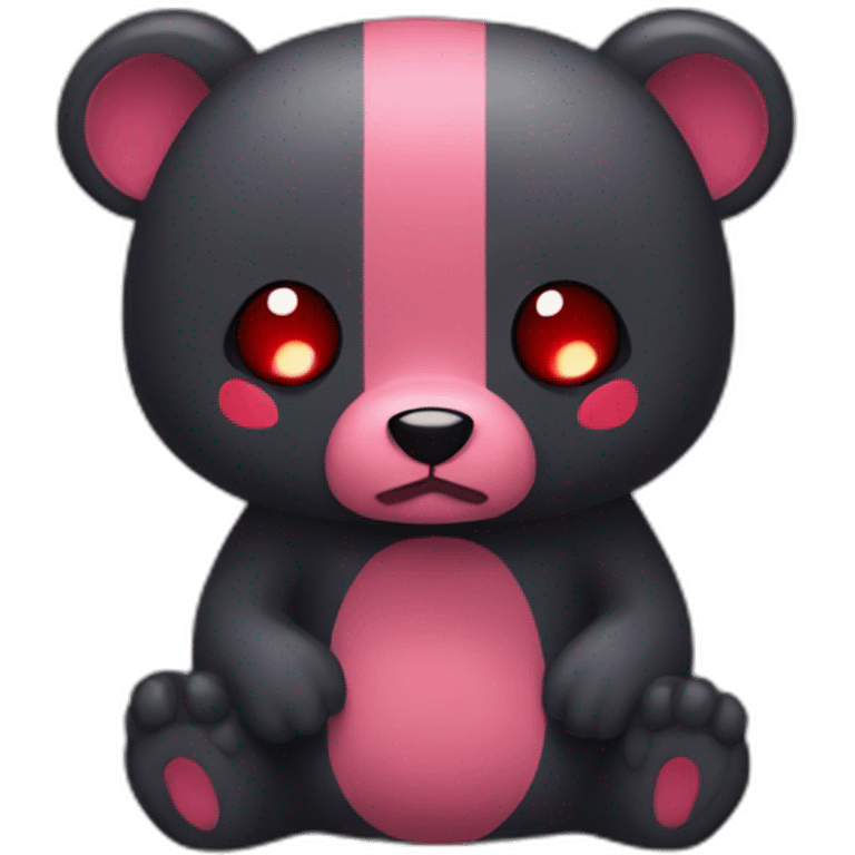 Gloomy bear with red eyes emoji