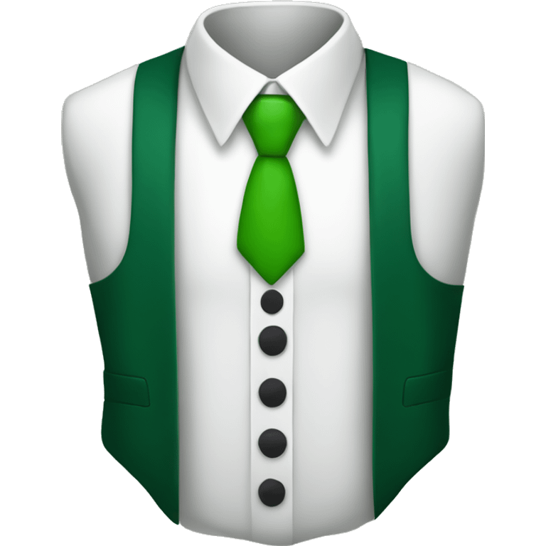 suit and tie in the style of the "shirt and tie" emoji with a green tie emoji