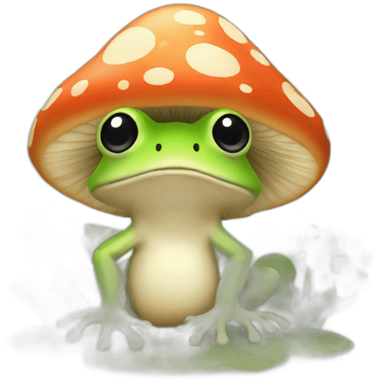 mushroom frog with flowers emoji