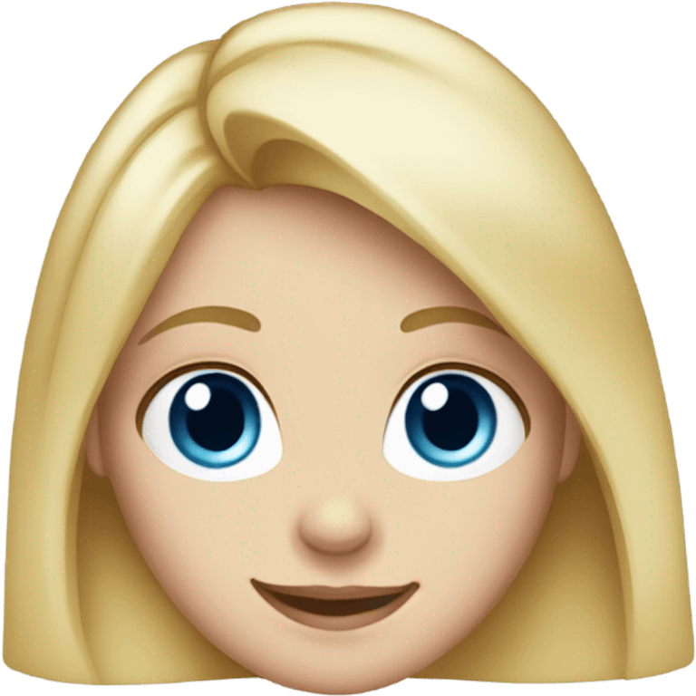 Blonde girl. Blue eyes.  Wearing Mickey ears emoji