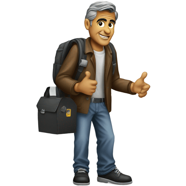 george clooney hitchhiker emoji