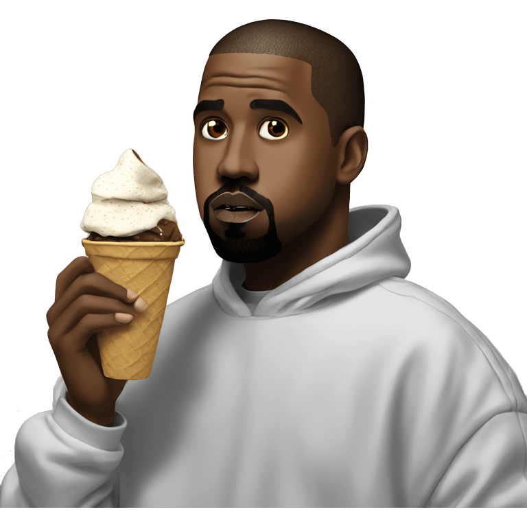 Kanye west eating icecream while in space emoji