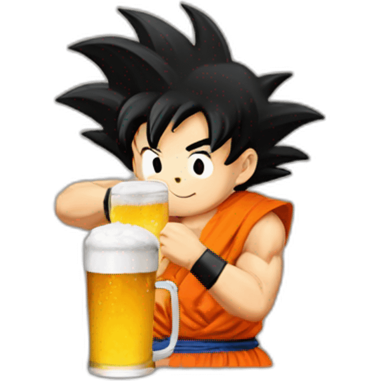 Goku drinking a beer  emoji