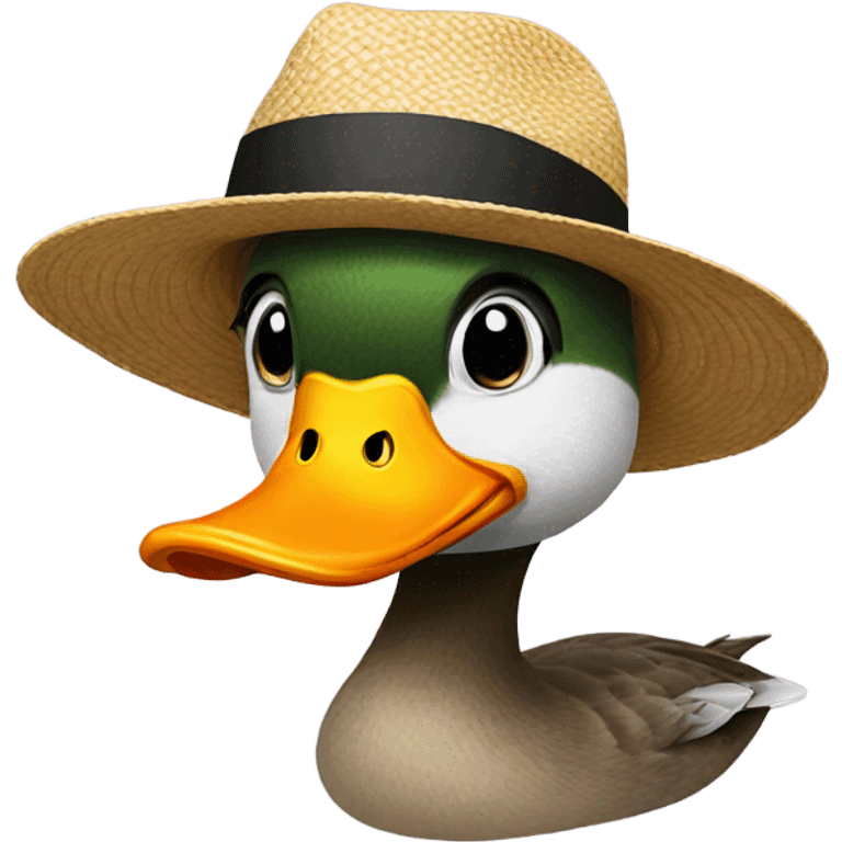 duck wearing a hat emoji