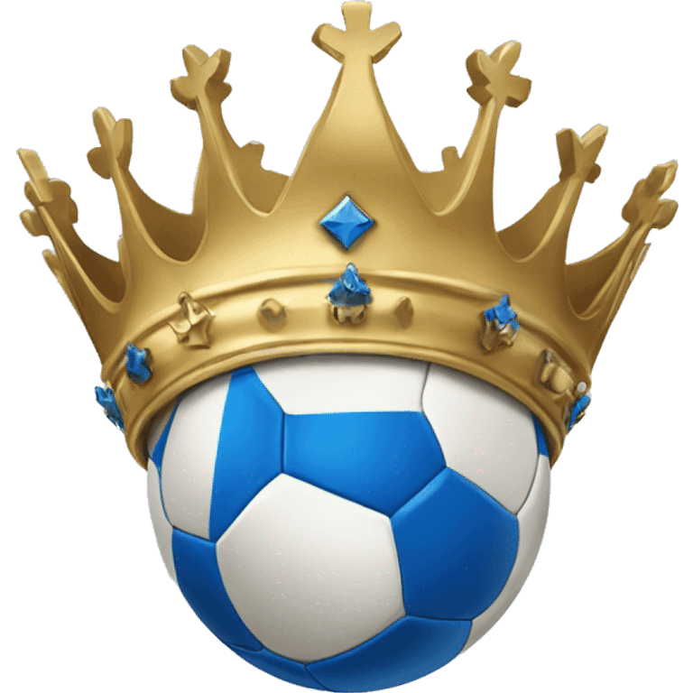 soccer ball with crown and blue scarf emoji