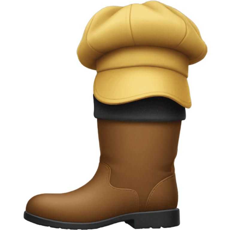 A person wearing a boot on his head  emoji