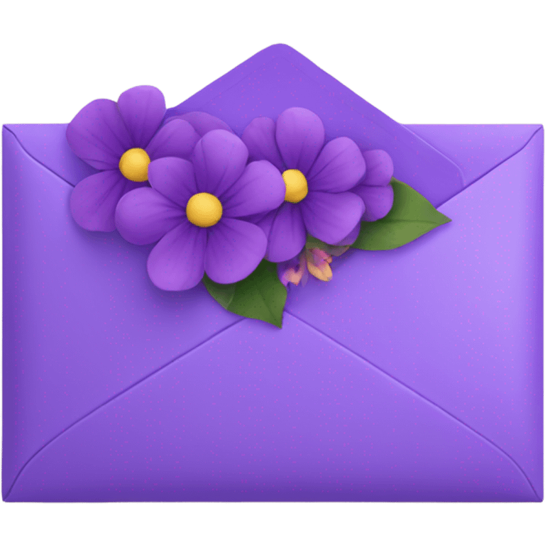 Violet envelope with Purple flowers  emoji