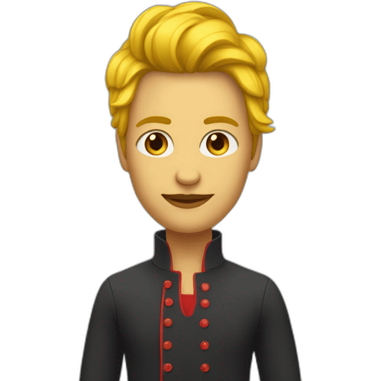 Personne qui a les cheveux jaune avec pointe rouge emoji