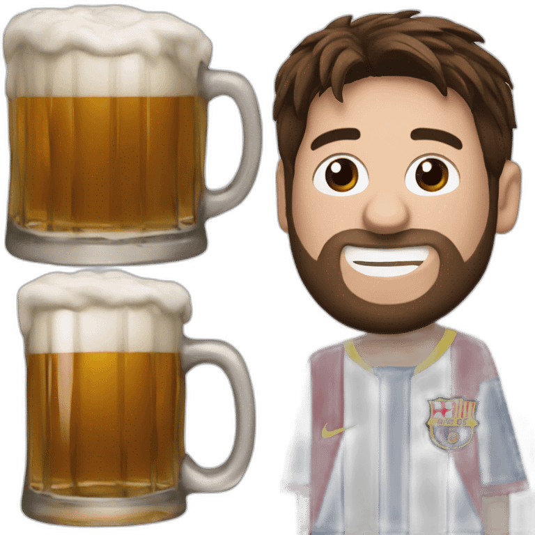 drinking beer with messi emoji