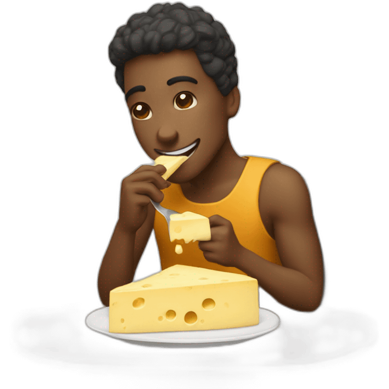 Persona comiendo deditos de queso  emoji