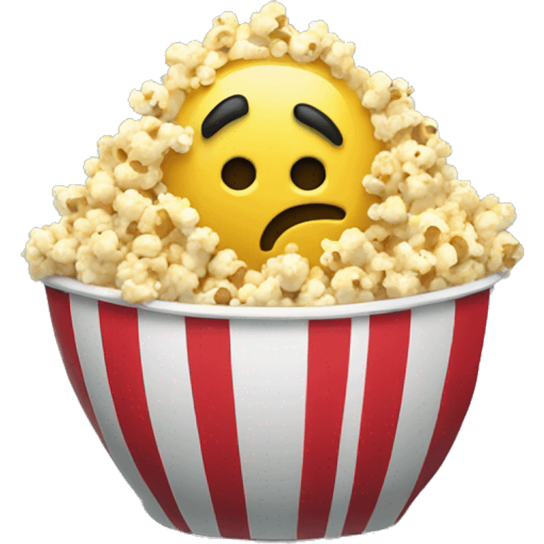 Sad emoji with an empty popcorn bowl  emoji