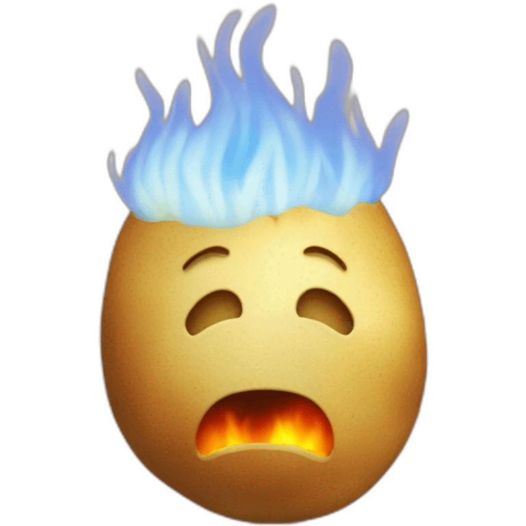 potato on fire without face emoji