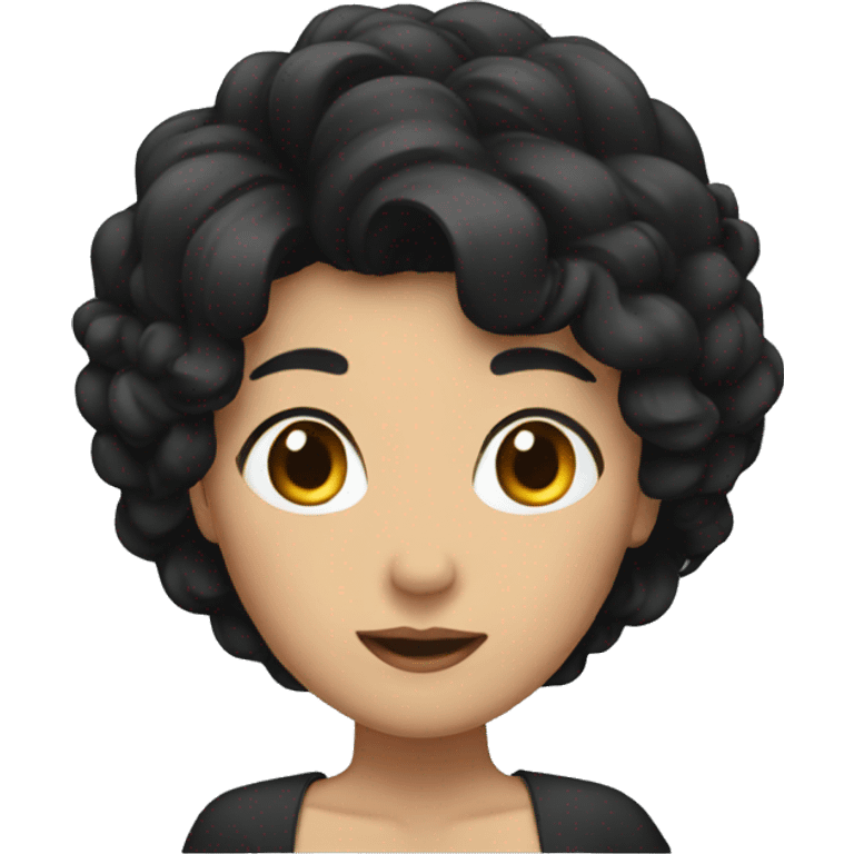 woman with black hair falling emoji