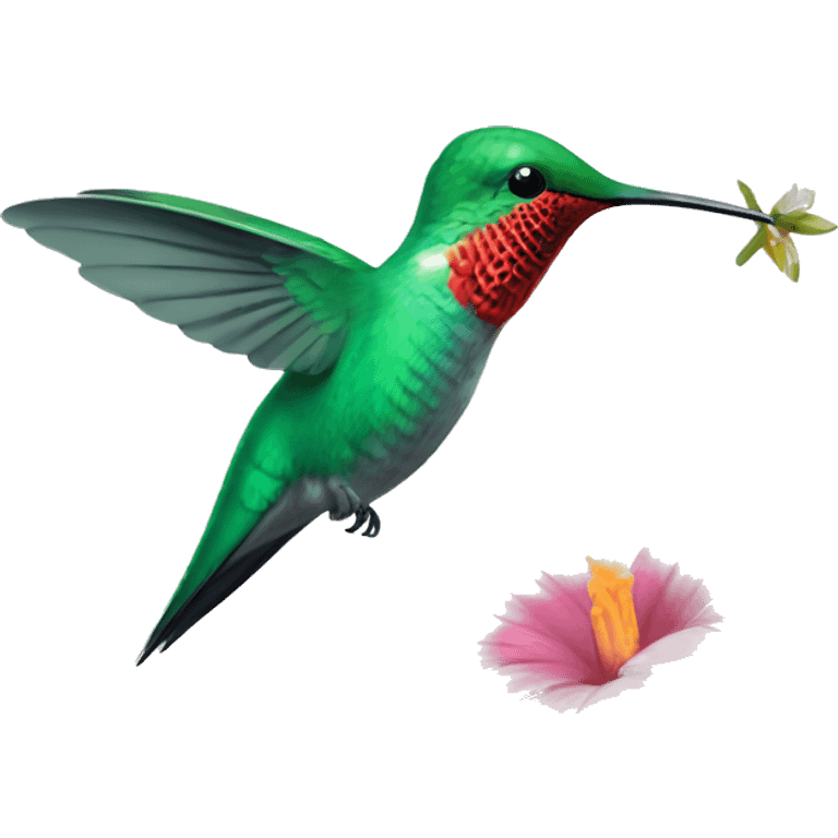 Humming bird and flower  emoji