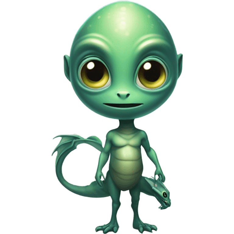 Alien holding draco emoji