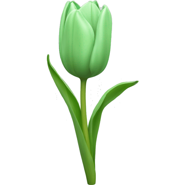 Pastel green tulip emoji