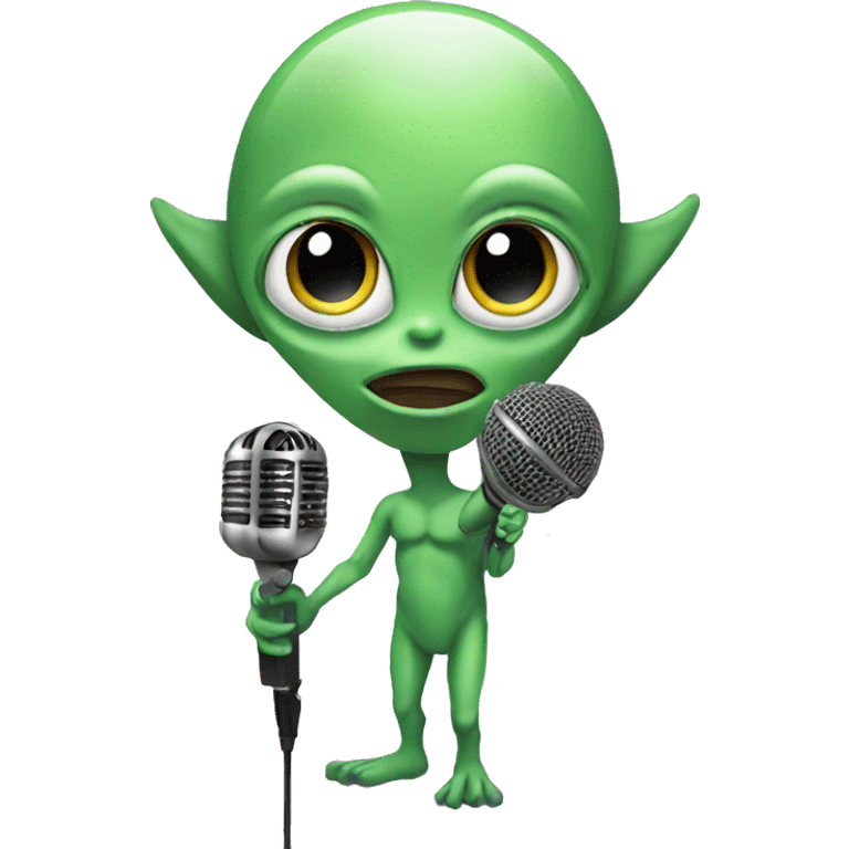 Alien with a microphone  emoji