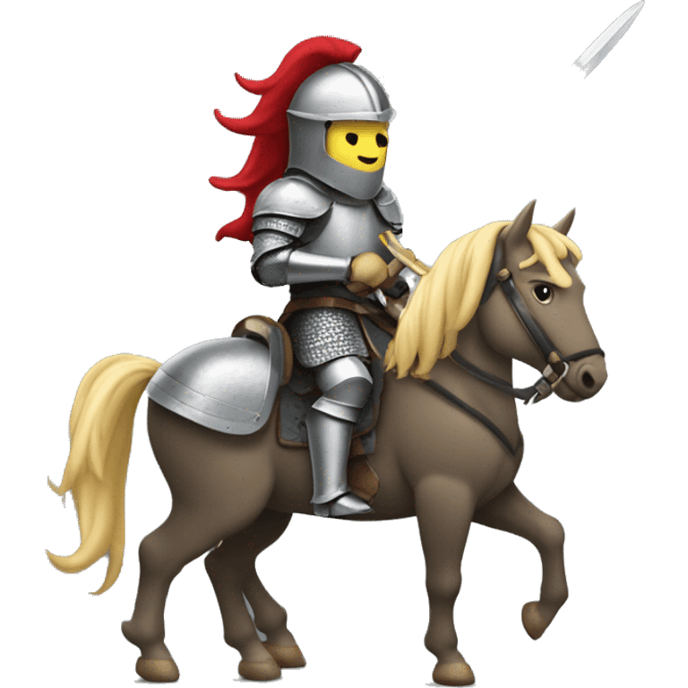 A knight on horseback holding a sword emoji