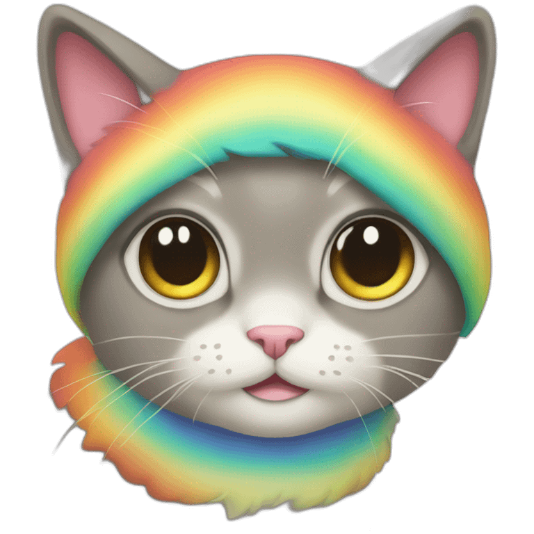 Rainbow cat cute emoji