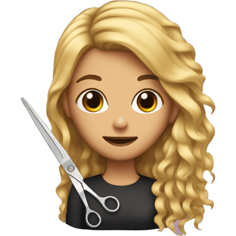 Girl with scissor and comb emoji