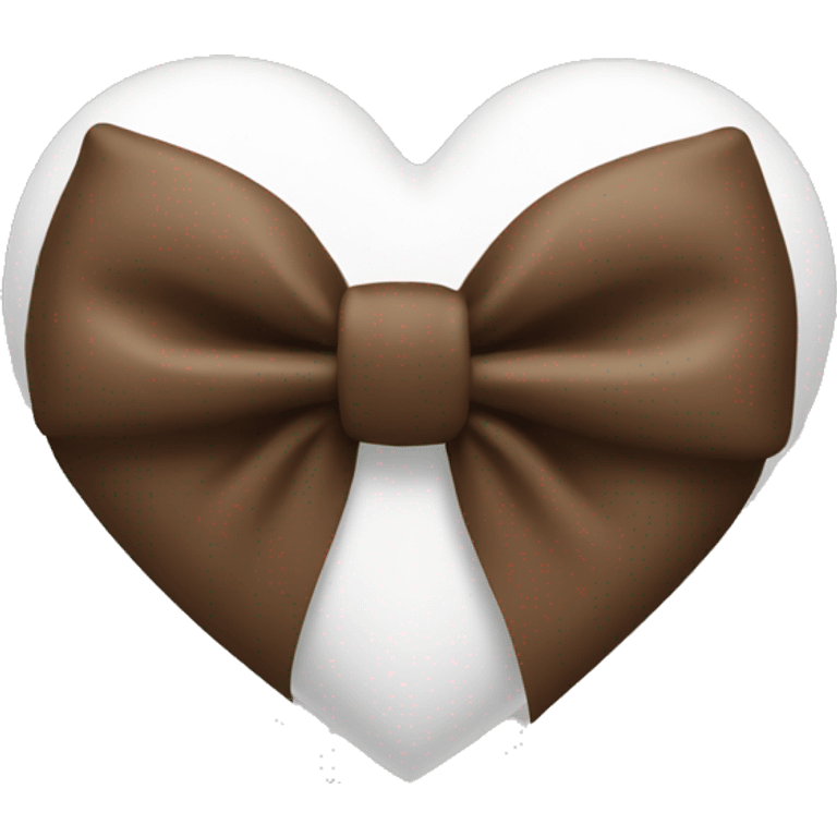 White heart brown bow emoji