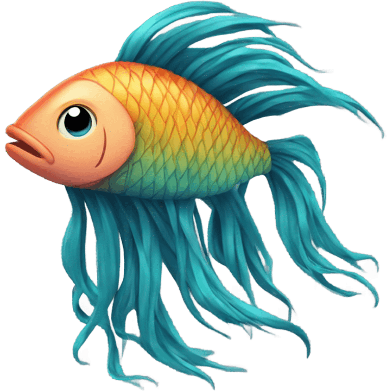 Fish with dreads emoji