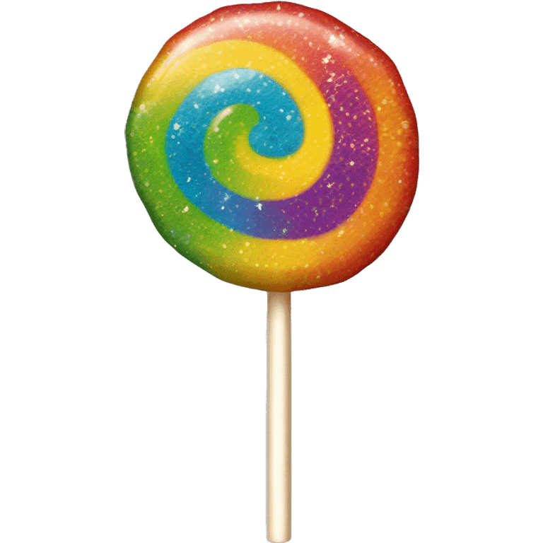 rainbow lollipop with a glittery swirl. emoji