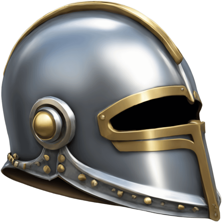 ornate french steel armet helmet chrome emoji