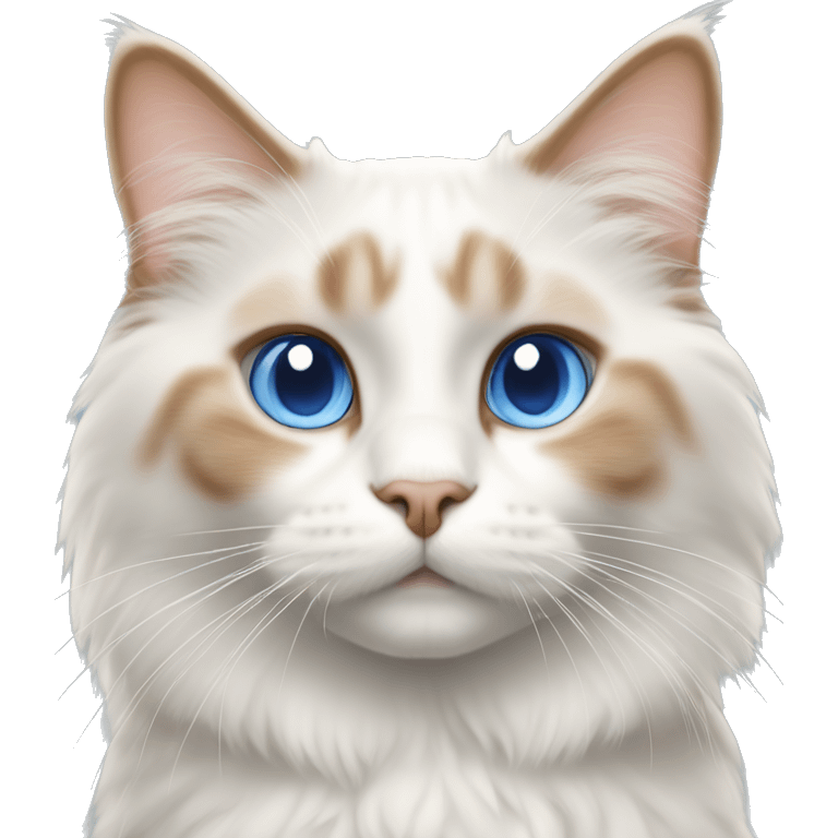 Orange and white ragdoll cat with blue eyes short haired emoji