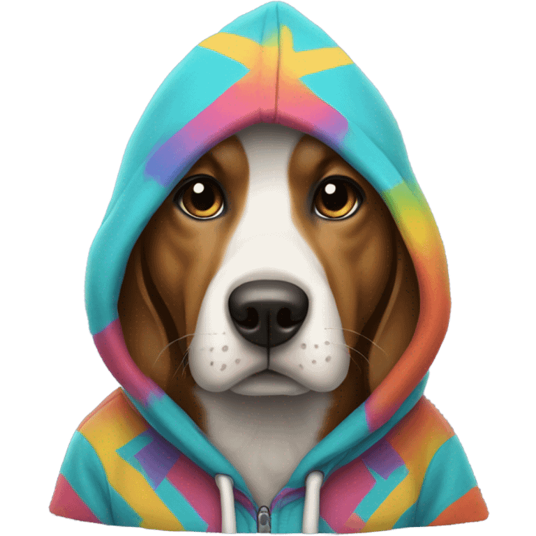 Dog wearing a hoodie emoji