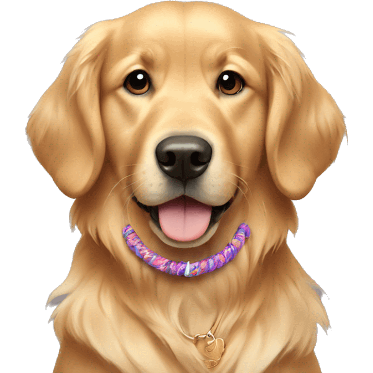 golden retriever wearing a friendship bracelet  emoji