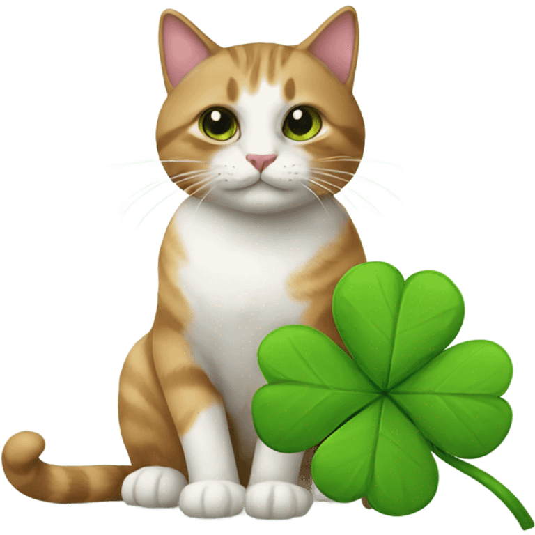 cat with clover emoji