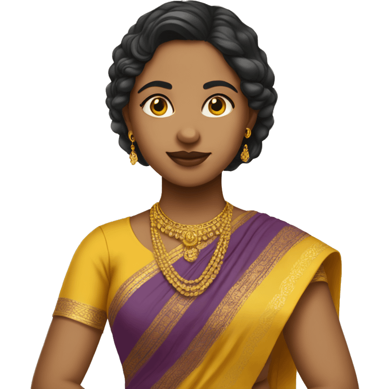 Light skin tamil girl wearing yellow saree emoji