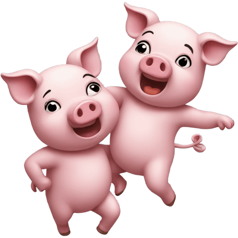 2 pigs dancing emoji