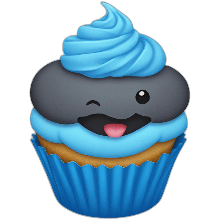 blue cupcake emoji