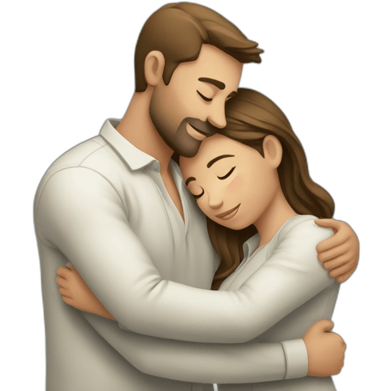 White etero couple hugging emoji