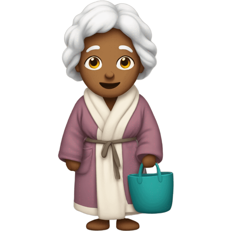 Grandma with slippers and a robe on emoji