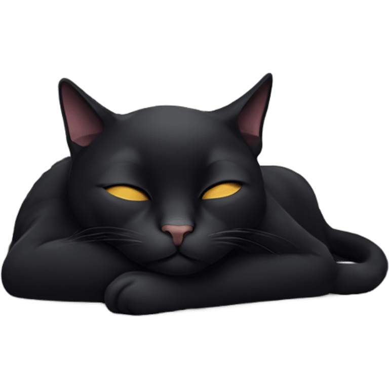 black cat sleeping  emoji