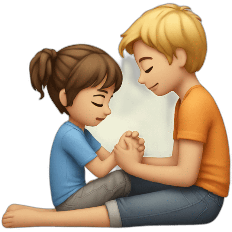 Cute-friend-comforting-friend emoji