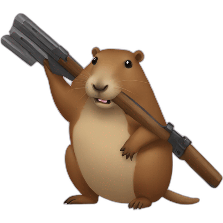 Capybara the weapons emoji