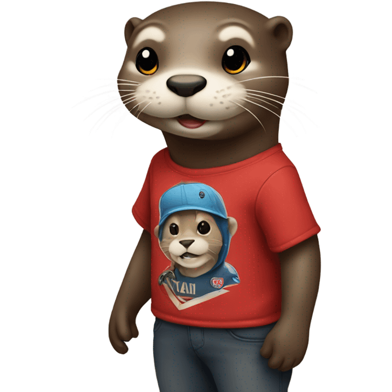 Otter wearing Van Halen shirt emoji