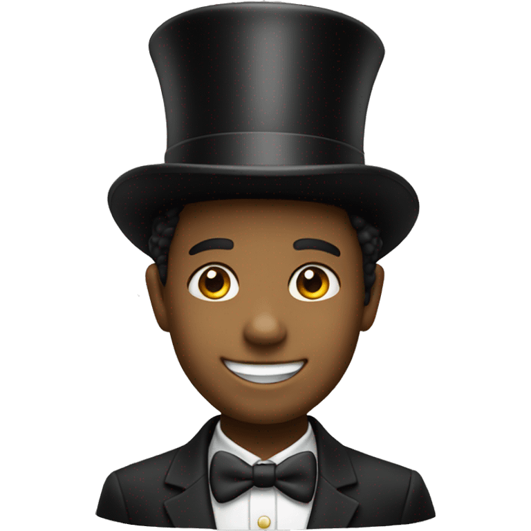 smiling boy with a top hat  emoji