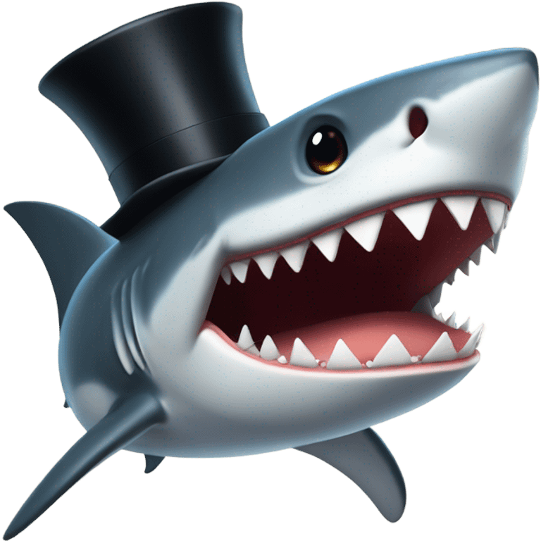 shark with tophat emoji