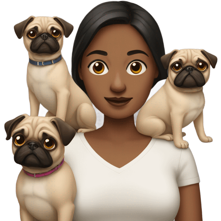 Woman with pugs emoji