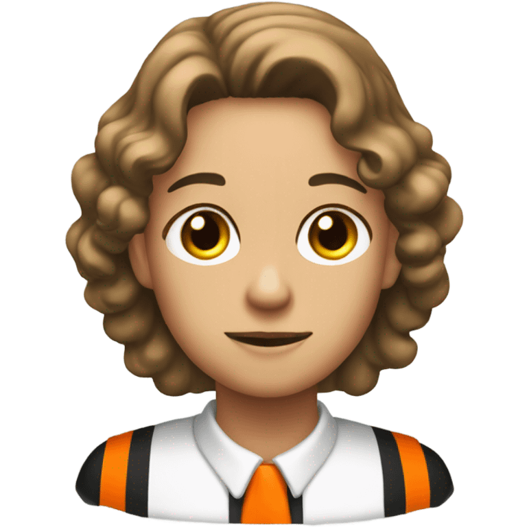 Marple in orange and black emoji